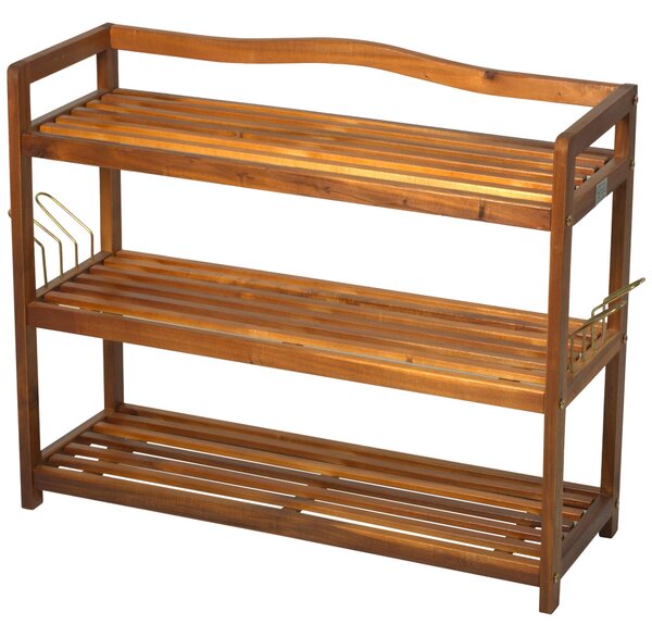 Scarpiera in Legno 3 Ripiani 74x26x62 cm