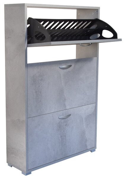 Scarpiera 3 Ante a Ribalta 73x25x120 cm in Legno Salvaspazio Pietra