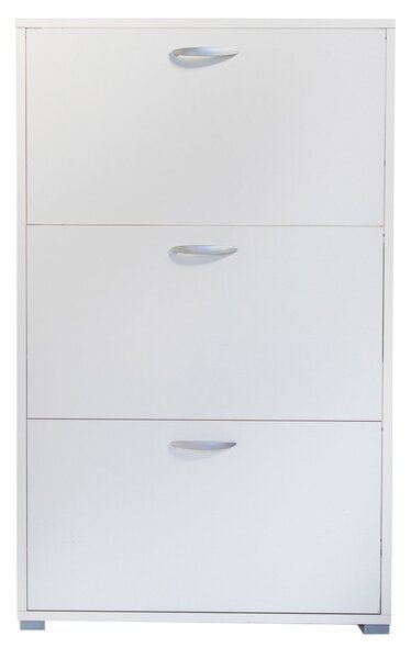 Scarpiera 3 Ante a Ribalta 73x25x120 cm in Legno Salvaspazio Bianca