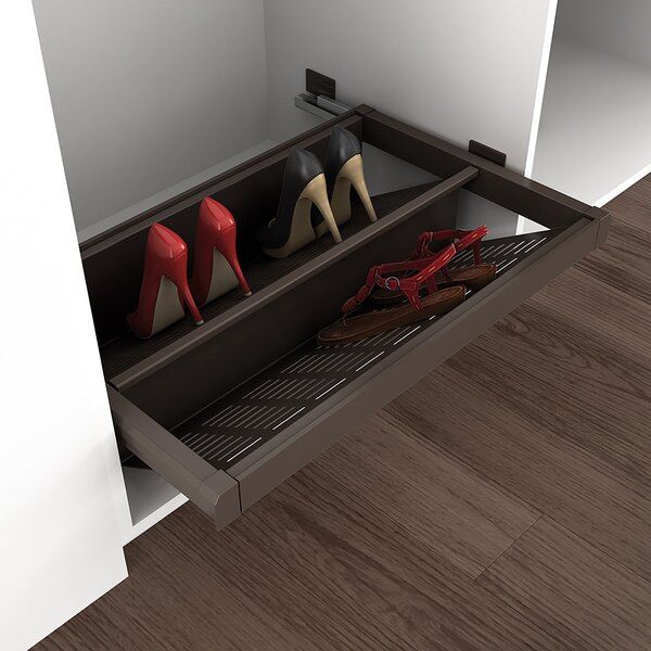 Porta Scarpe Estraibile per Armadio 60 cm in Acciaio Emuca Moka