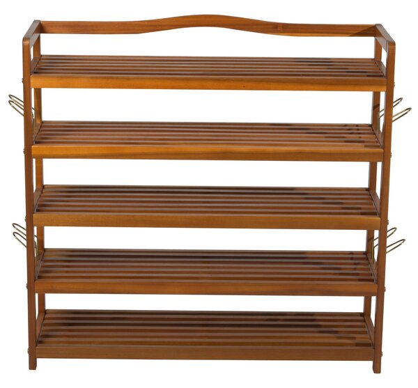 Scarpiera in Legno Laccato 5 Ripiani 84x26x82 cm