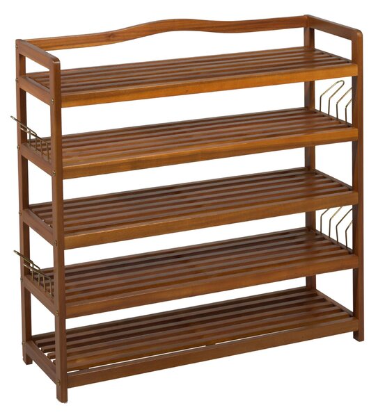 Scarpiera in Legno Laccato 5 Ripiani 84x26x82 cm