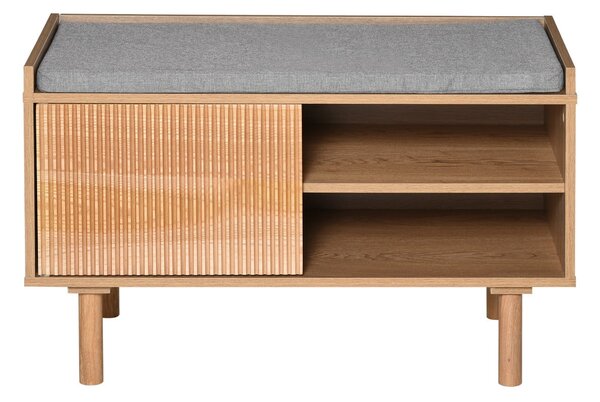 Mobile Scarpiera con Panca 80x40x49,5 cm in Legno Truciolare Naturale