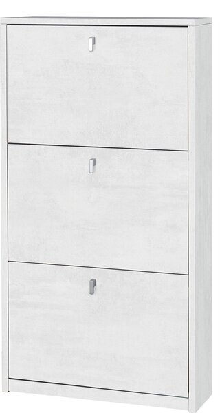 Scarpiera 3 Ante 63x117x18 cm Ossido Bianco