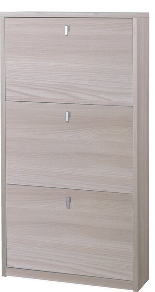 Scarpiera 3 Ante 63x117x18 cm Olmo Chiaro