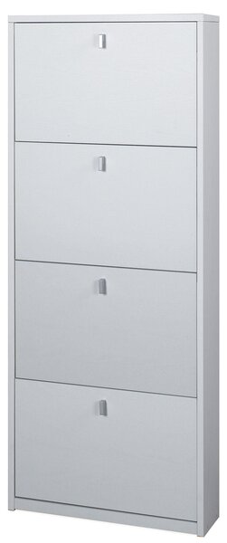 Scarpiera 4 Ante 63x154x18 cm Bianco Fiammato