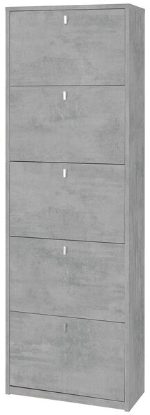 Scarpiera 5 Ante 63x190x29 cm Cemento