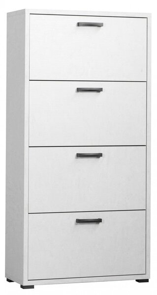 Scarpiera 4 Ante a Ribalta 75,3x33x151,8 h cm in Truciolare bilaminato Bianco Cemento