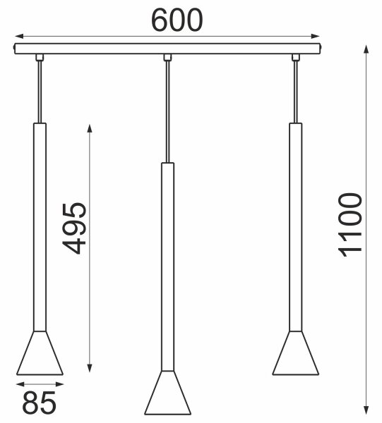 Lampadario sospeso con cavo MAZZO 3x GU10/8W/230V, beige
