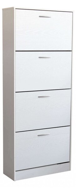 Scarpiera Wendy 60x24x150 h cm in Legno Bianca