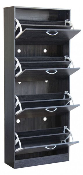 Scarpiera Wendy 60x24x150 h cm in Legno Grigio Scuro