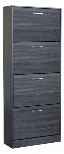 Scarpiera Wendy 60x24x150 h cm in Legno Grigio Scuro