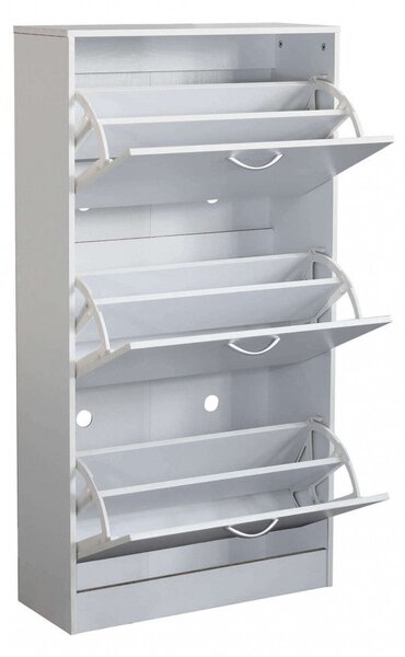 Scarpiera Vicky 60x24x115 h cm in Legno Bianca
