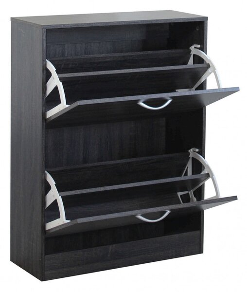 Scarpiera Sally 60x24x80 h cm in Legno Grigio Scuro