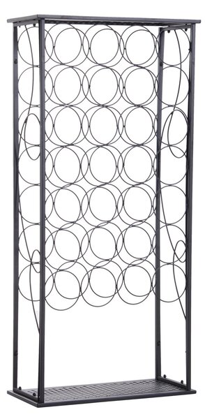 Cantinetta Portabottiglie 47,5x21,5x100 cm in Ferro Rustico Nera