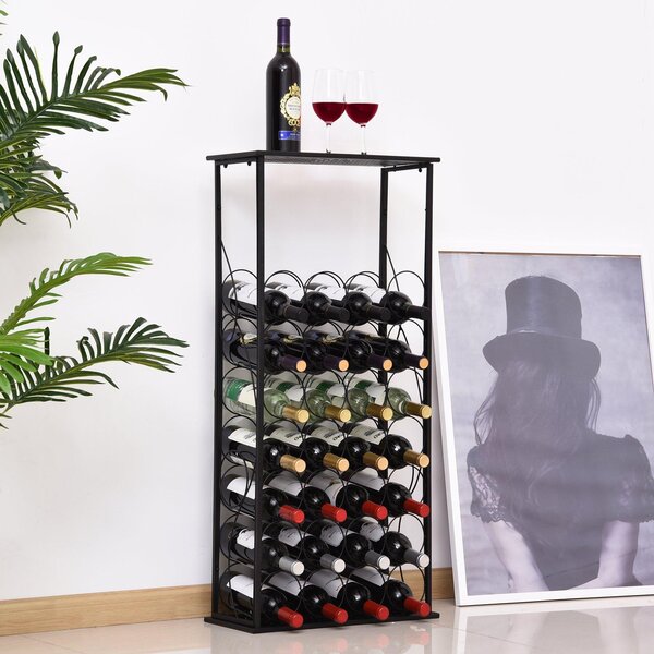 Cantinetta Portabottiglie 47,5x21,5x100 cm in Ferro Rustico Nera