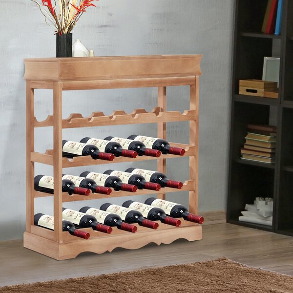 Cantinetta Portabottiglie 24 Alloggi in Legno 70x22.5x70 cm Naturale