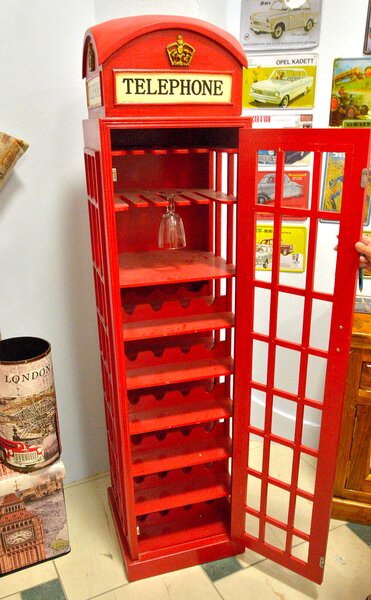 Cantinetta in Legno 44x44H171cm Cabina Telefonica Inglese