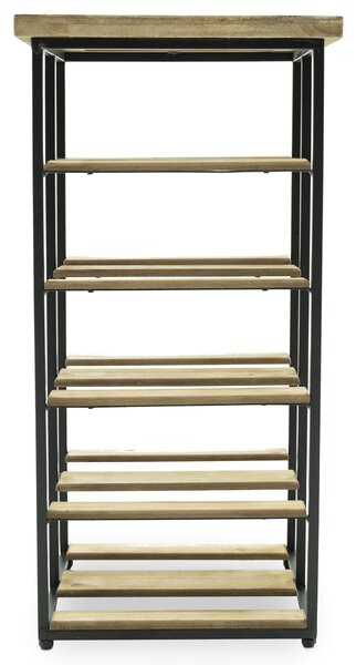 Cantinetta Portabottiglie 30x30x60 cm 10 Bottiglie in Ferro e Legno Joy Nero