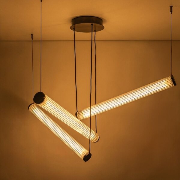 Zuma Line 1238 - Lampada a sospensione dimmerabile su cavo COMO LED/64W/230V 2700-6500K nero + telecomando