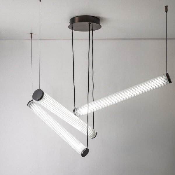 Zuma Line 1238 - Lampada a sospensione dimmerabile su cavo COMO LED/64W/230V 2700-6500K nero + telecomando
