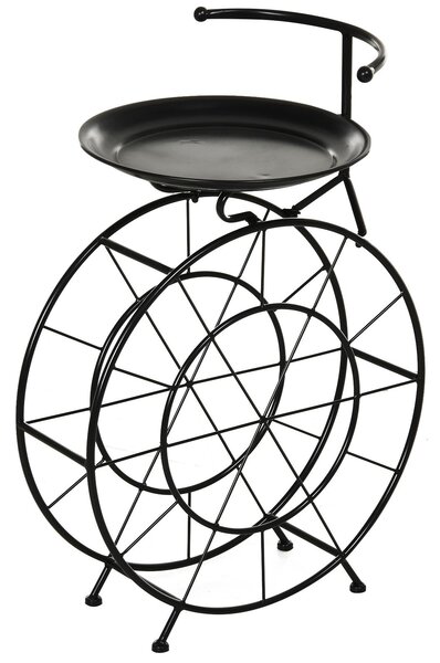 Cantinetta Portabottiglie in Metallo 50,5x35x73 cm 18 Bottiglie Nero