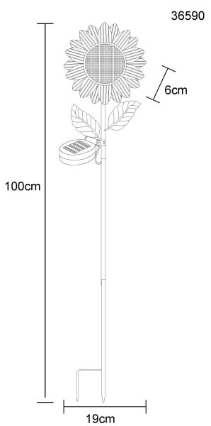 Globo 36590 - Lampada solare LED 200xLED/0,06W/3V IP44 a forma di fiore