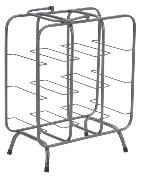 Porta Bottiglie Rack Quadrato 9 Posti 40x23x47,5 cm in Ferro Grigio