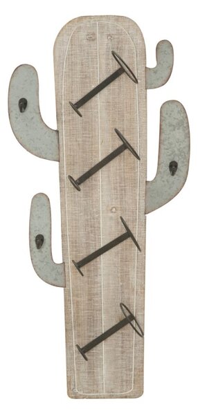 Porta Bottiglie da Muro Cactus 46x12x96 cm in Ferro e MDF
