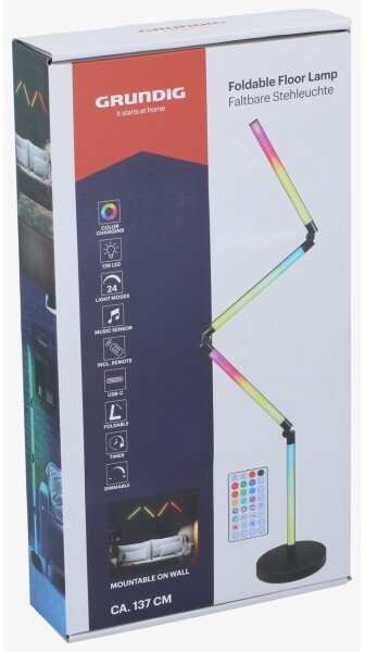 Grundig - Lampada da terra dimmerabile LED RGB 2 in 1 LED/230V + telecomando