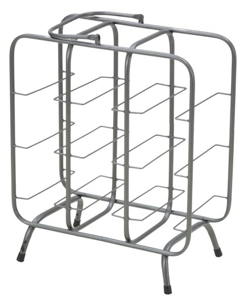Porta Bottiglie Rack Quadrato 9 Posti 40x23x47,5 cm in Ferro Grigio