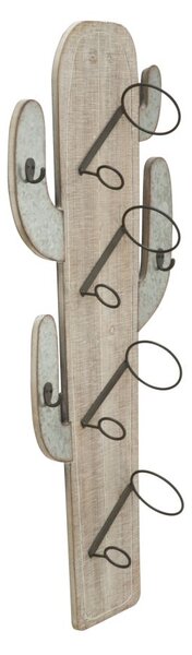 Porta Bottiglie da Muro Cactus 46x12x96 cm in Ferro e MDF