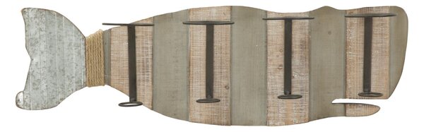 Porta Bottiglie da Muro Balena 80x12,5x25 cm in Ferro e MDF