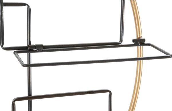 Porta Bottiglie da Muro Decor 63,5x9,5x62 cm in Ferro Oro e Nero