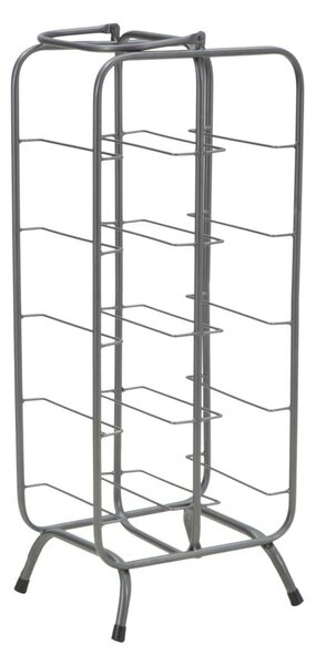 Porta Bottiglie Rack Rettangolare 10 Posti 28x23x67 cm in Ferro Grigio