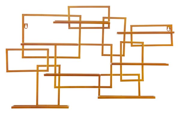 Porta Bottiglie Glam Orizzontale 80x10x50 cm in Ferro Oro