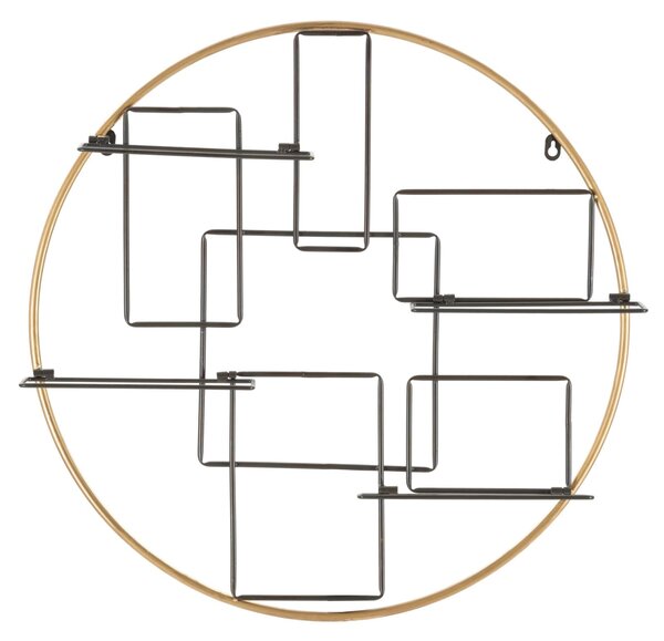 Porta Bottiglie da Muro Decor 63,5x9,5x62 cm in Ferro Oro e Nero