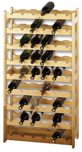 Cantinetta Portabottiglie 54 Bottiglie di Vino 63x27x120 cm in Legno di Pino