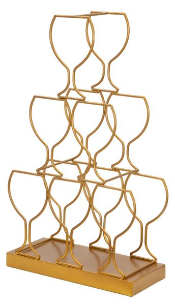 Porta Bottiglie Glass 6 Posti 31x12,7x53 cm in Ferro Oro