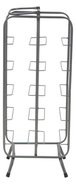 Porta Bottiglie Rack Rettangolare 10 Posti 28x23x67 cm in Ferro Grigio