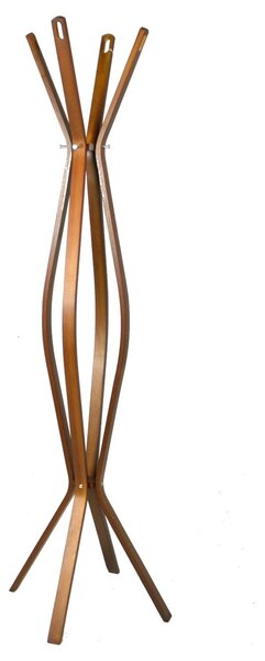 Appendiabiti a Stelo in Legno 4 Braccia 60x60H178cm Noce