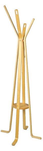 Appendiabiti a Stelo in Legno 4 Braccia 50H180cm Naturale
