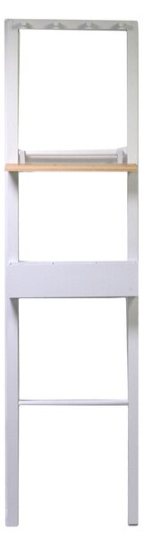 Appendiabiti in Legno 4 Posti con Mesola 40x13H160cm Stand Bianco