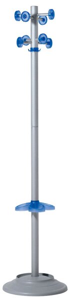 Appendiabiti da Terra Ø45x173 cm con Portaombrelli in Acciaio Tosini Foxtrot Grigio e Azzurro