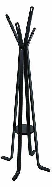 Appendiabiti a Stelo in Legno 4 Braccia 50H180cm Nero