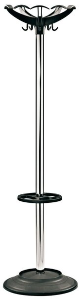 Appendiabiti da Terra Ø45x173 cm con Portaombrelli in Acciaio Tosini Tango Cromato