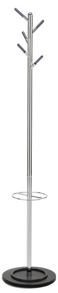 Appendiabiti da Terra con Portaombrello Ø36,5x174 cm in Acciaio Motti Land Cromato
