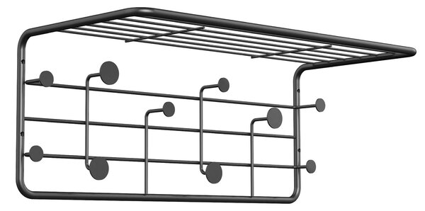Appendiabiti da Parete 51,4x24x21 cm in Metallo Motti Nero