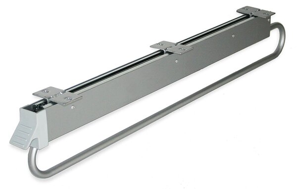 Appendiabiti Estraibile per Armadio 80 cm in Acciaio e Plastica Emuca Grigio Metallizzato
