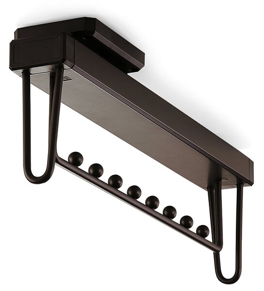 Appendiabiti Estraibile per Armadio 44,5 cm in Alluminio Chiusura Soft Emuca Moka